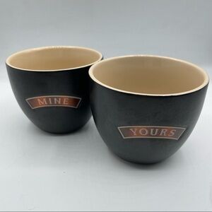 Ceramic Cups - Baileys Irish Cream Gifts | 2pc set - Mine and Yours | Black Tan